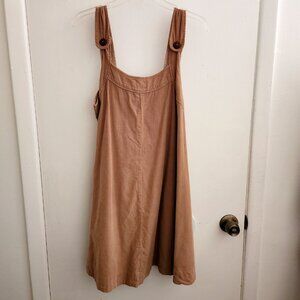 NEW Old Navy Corduroy Tan Overall Flowy Dress, Med